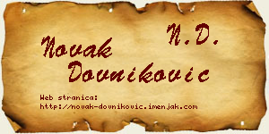 Novak Dovniković vizit kartica